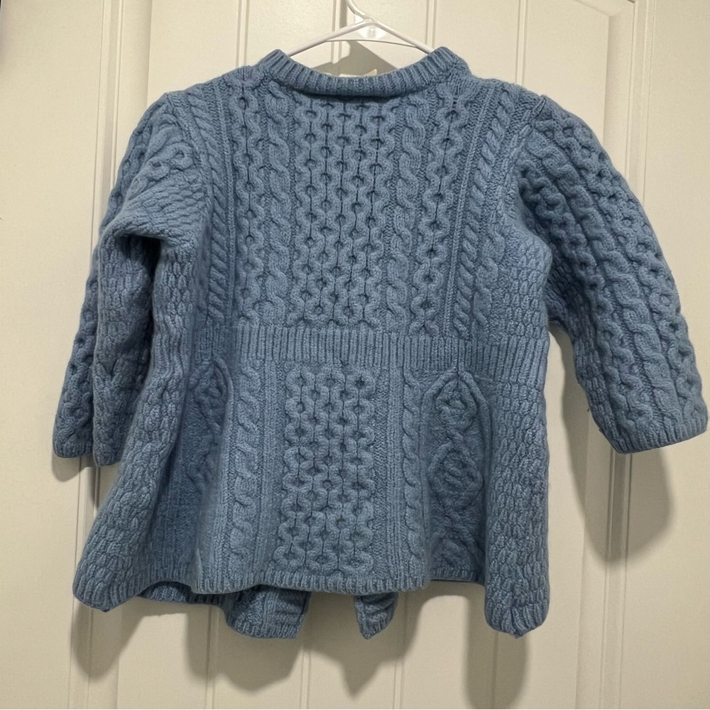 Kilronan Knitwear Kid’s 100% Pure New Wool Blue Cardigan Sweater Size XS - Picture 5 of 5